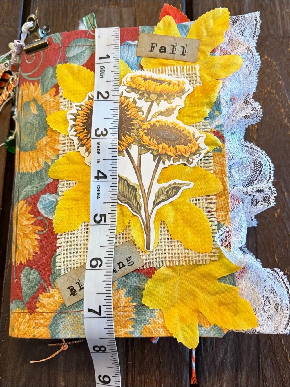 Fall Autumn Junk Journal Sunflower Thanksgiving Leaves Softcover Decorated 3 Sig